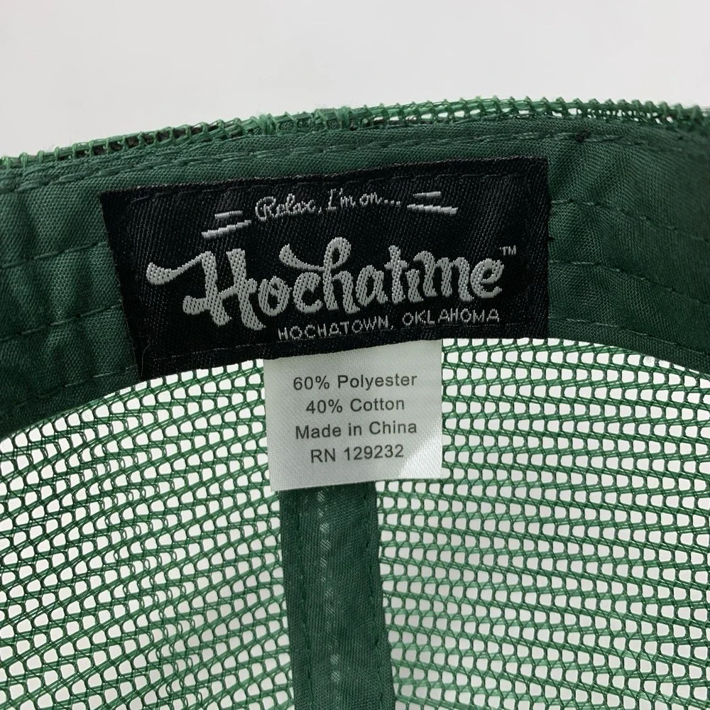 Hochatime Patch Hat Hochatown OK Quilted Green Mesh Adjustable Snap Baseball Cap